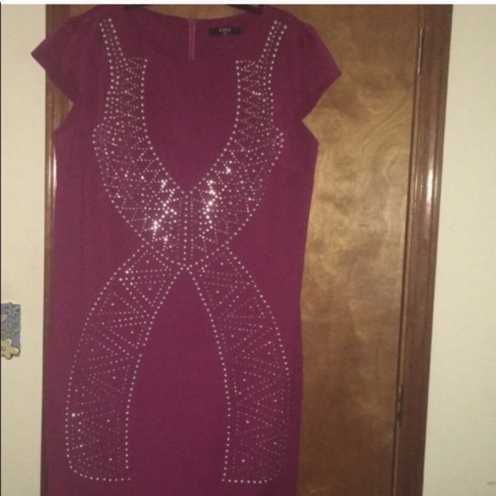 24W UK/20W US Raspberry Koko Studded Bodycon Dress